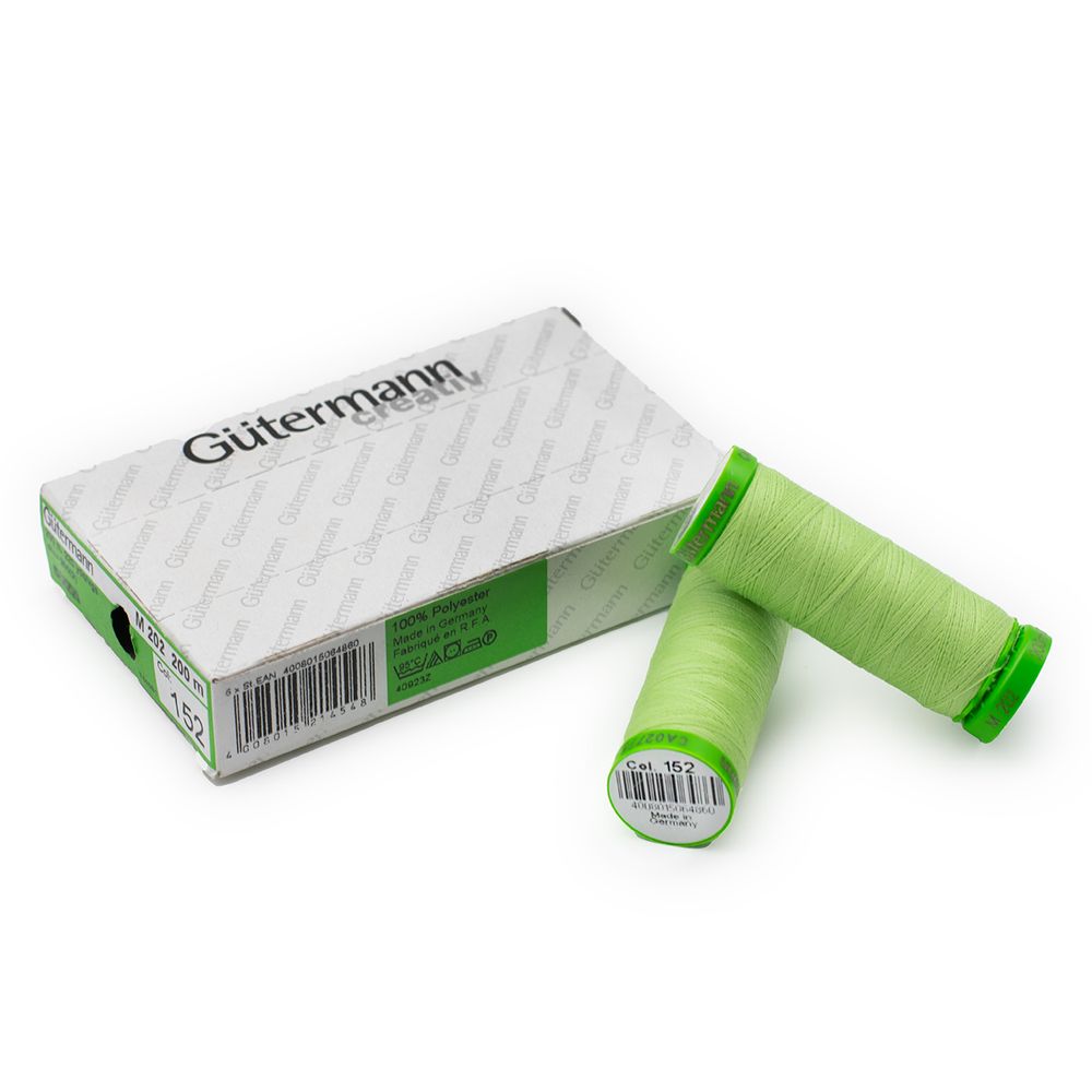 Нитки для тонких тканей Gutermann Extra Fine 150 (200 метров), 5 кат. | 152 бл.салатовый
