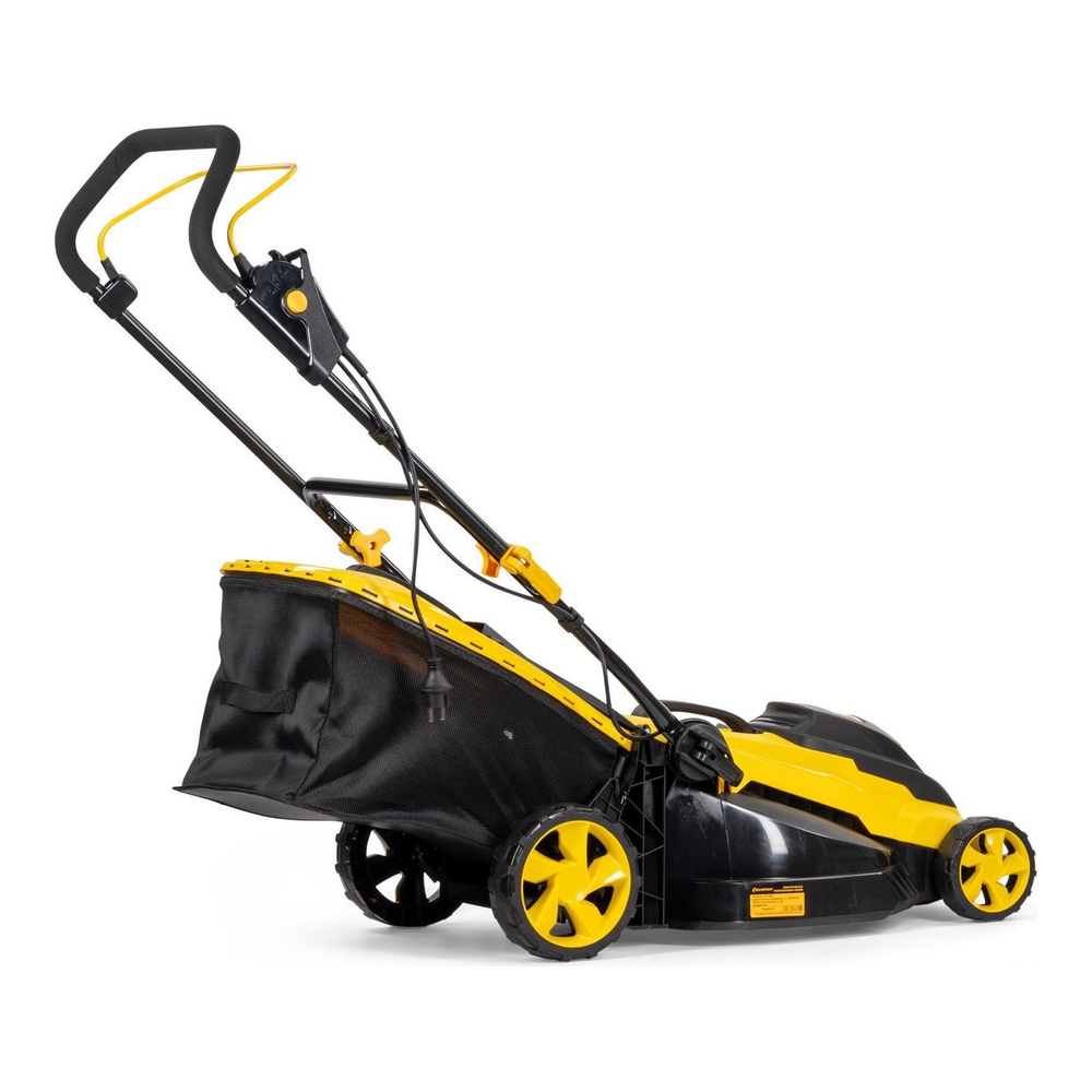 Газонокосилка эл. CHAMPION EM4118 (1,8 кВт пласт.+ткань травосб. 50л ширина 420мм 25-75мм, 13кг)