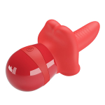 Красный мини-вибратор 13,8см с подвижным язычком Pretty Love Obelia BI-300138