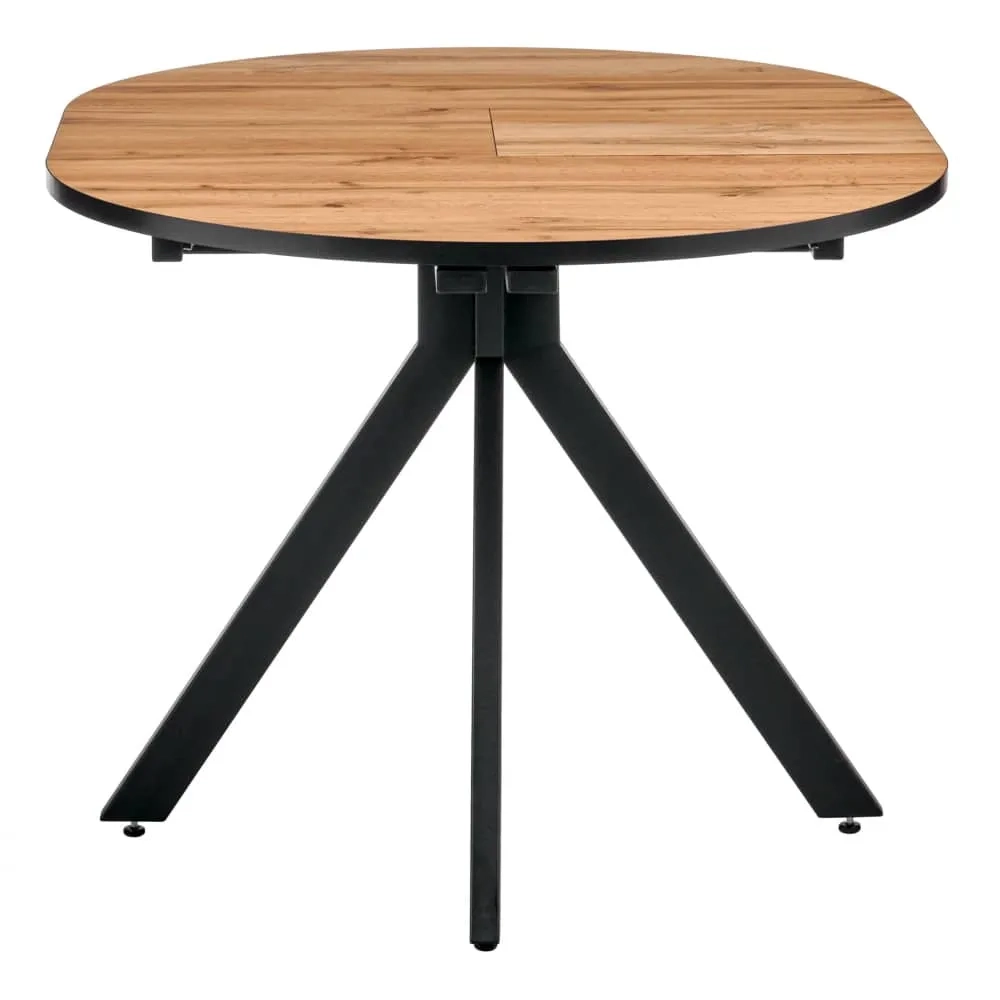 Стол Bradex Home Rudolf круглый раскладной 90-120x90x75см, Дуб Вотан, чёрный