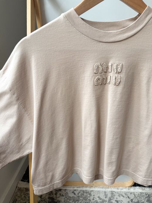 Хлопковая футболка Miu Miu, XS