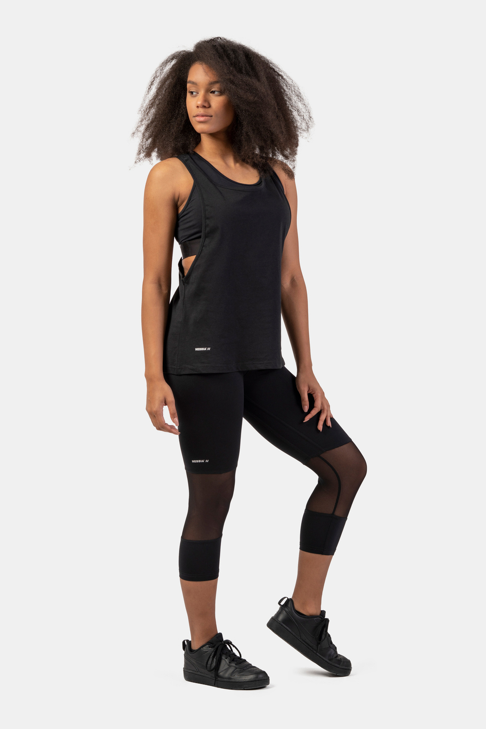 Майка SLEEVELESS LOOSE CROSS BACK TANK TOP "FEELING GOOD" 419 Черная