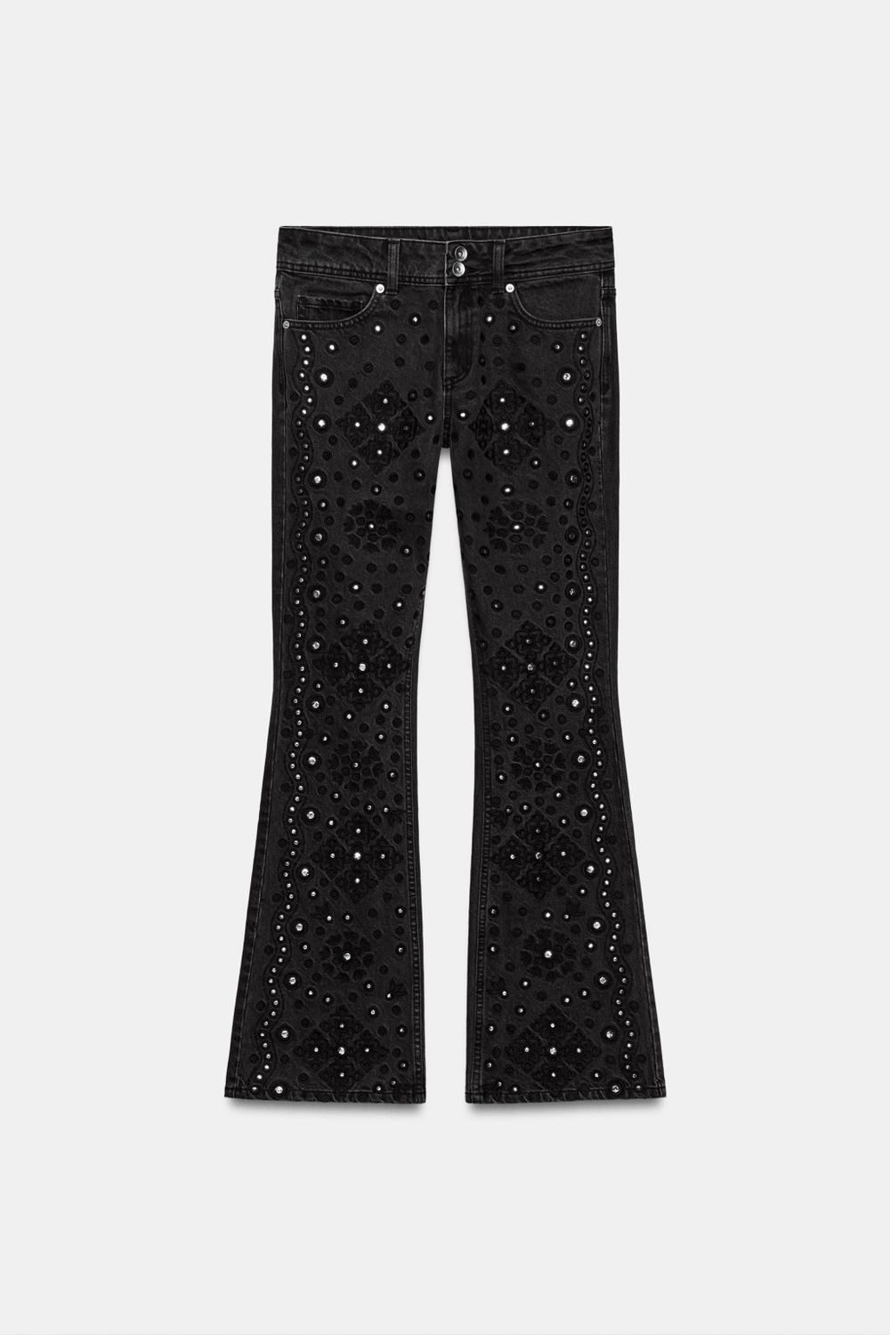 ДЖИНСЫ Z1975 BOOTCUT С НИЗКОЙ ПОСАДКОЙ И БИСЕРОМ — ZARA
