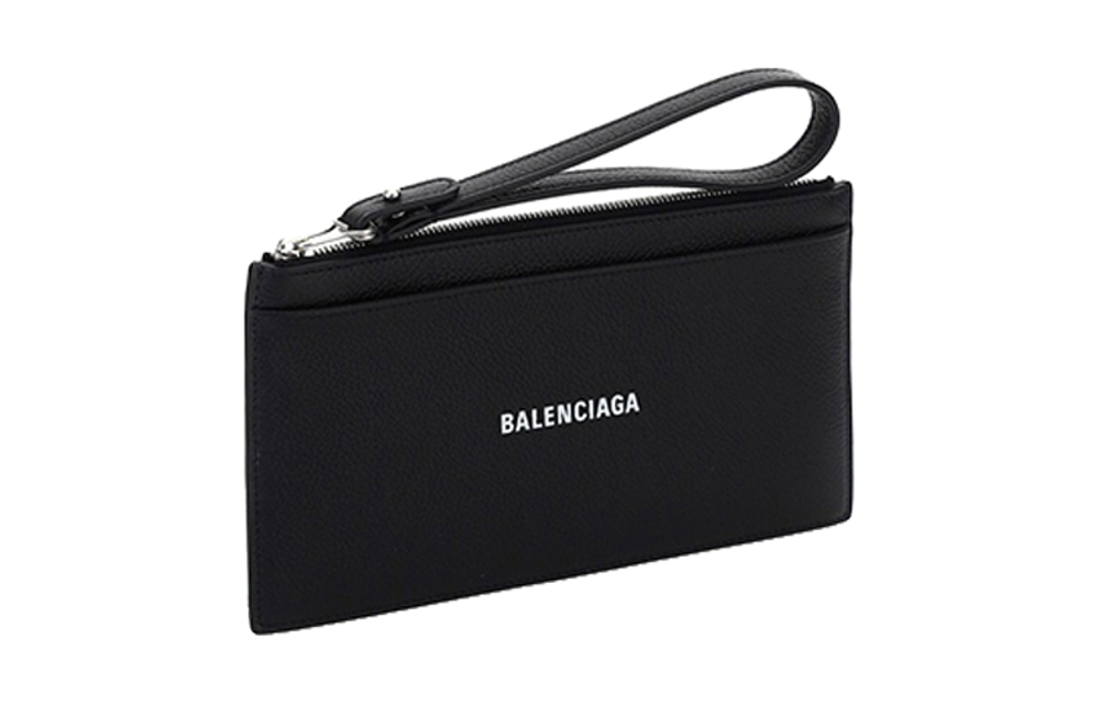 Balenciaga Cow Leather Card Holder Card Holder Men"s Black