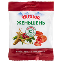 Леденцы Vitalor Женьшень с витамином С, 60 г