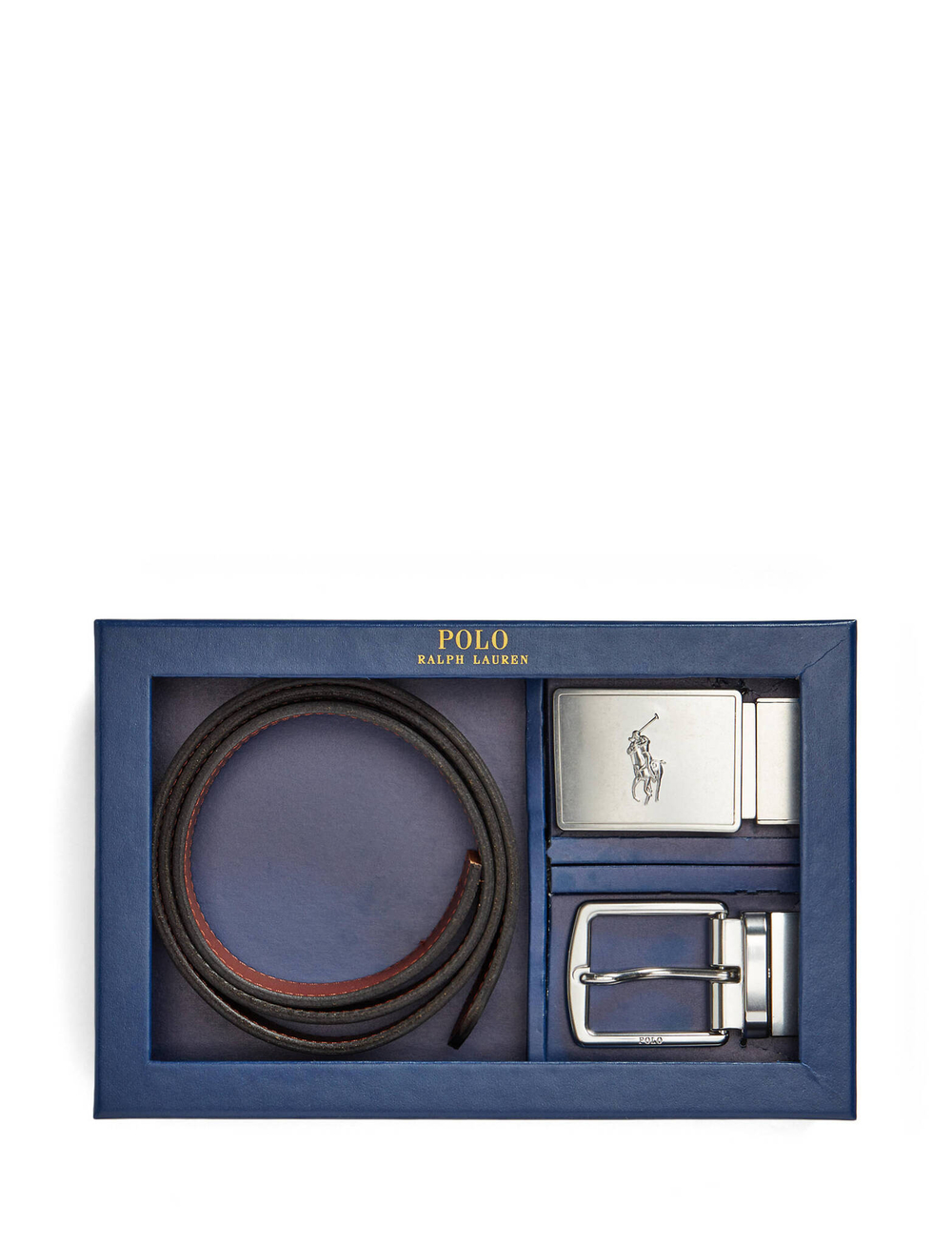 Двухсторонний кожаный ремень POLO RALPH LAUREN - коричневый(405699144)