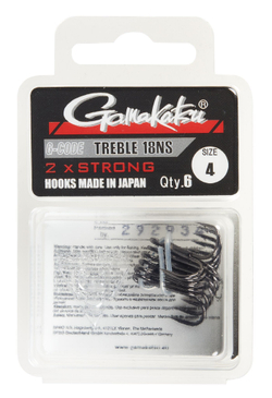 Крючки-тройники Gamakatsu TREBLE 18 BLACK разм. 04 6шт.