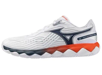 Мужские кроссовки теннисные Mizuno Wave Enforce Tour 2 AC - white/insignia blue/orange