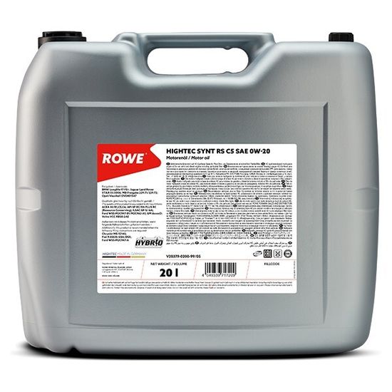 HIGHTEC SYNT RS C5 SAE 0W-20 моторное масло 20 Литров