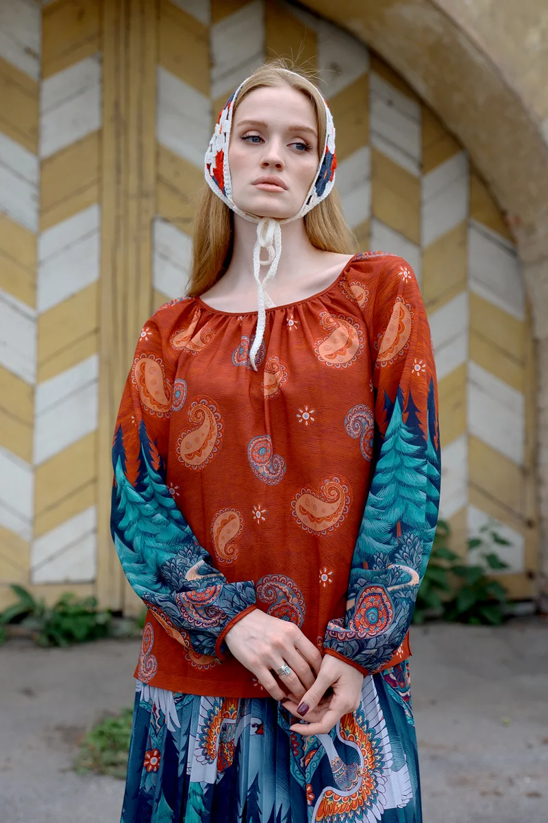 Блуза "Полина. Гуси-лебеди"
