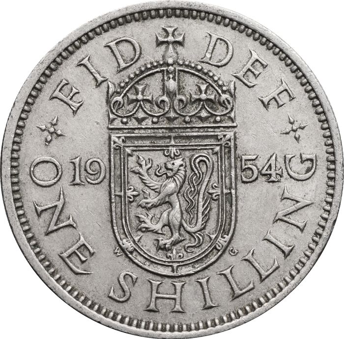1 шиллинг 1954 Великобритания (Шотландский герб)