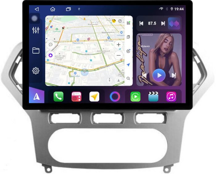 Магнитола для Ford Mondeo 4 2007-2010 (рамка серебро) - FarCar BX877 монитор 13" 2K QLED на Android 13, Быстрая, CarPlay, 4G SIM-слот