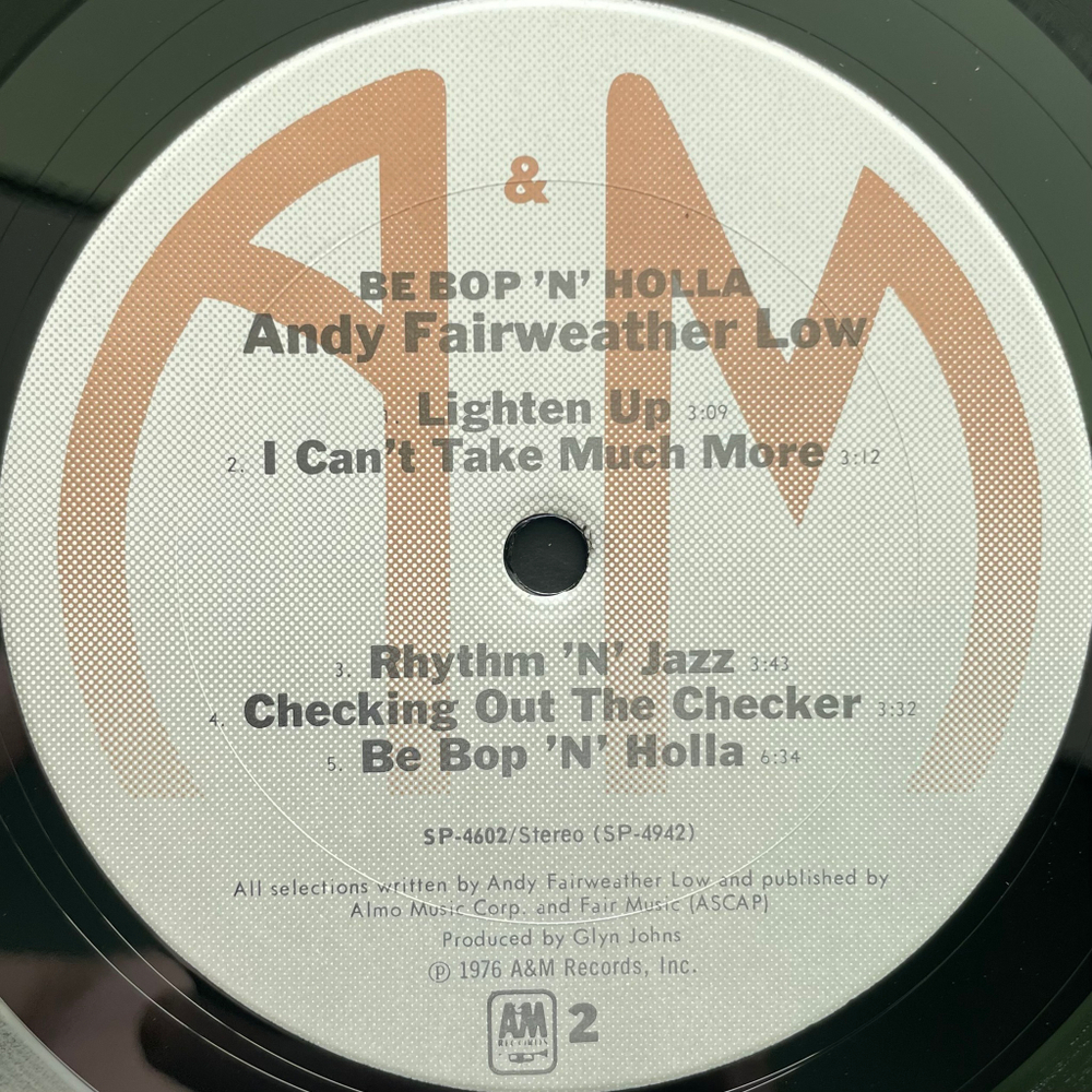 Andy Fairweather Low ‎– Be Bop 'N' Holla (США 1976г.)