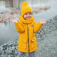 Шапка тыква из смесовой шерсти однослойная с отворотом Горчица