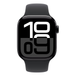 Apple Watch Series 10, 46 мм корпус из алюминия цвета «Jet Black», ремешок Sport Band размера S/M цвета «Black»