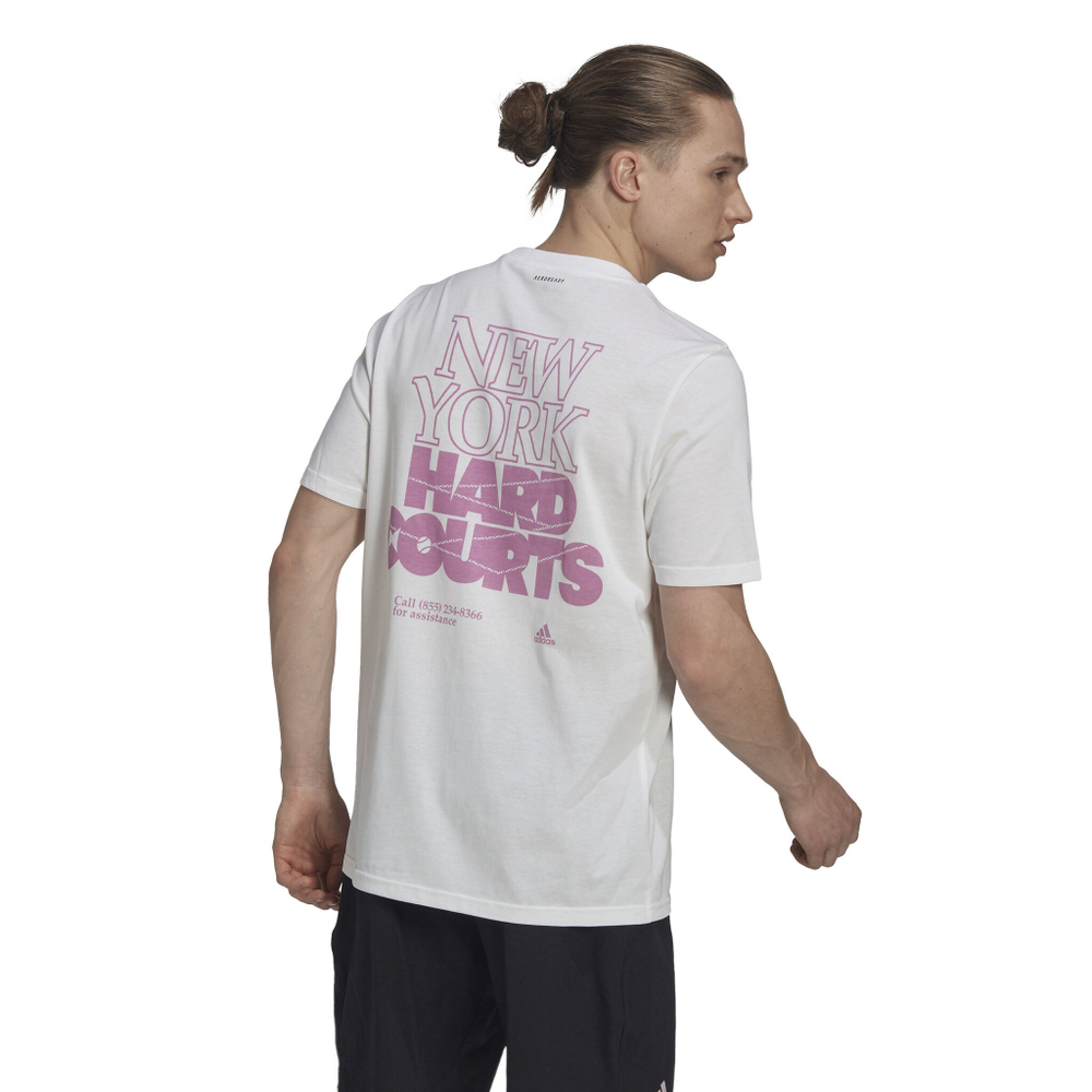 Мужское теннисное поло adidas HC Graphic T-Shirt Men - White