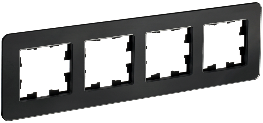 BRITE Рамка 4-местная РУ-4-2-Бр стекло черный RE IEK