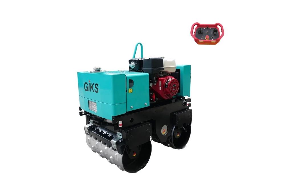 Виброкаток траншейный GIKS GVR-800HR бензиновый, на пульте - [800 кг / HONDA GX390]