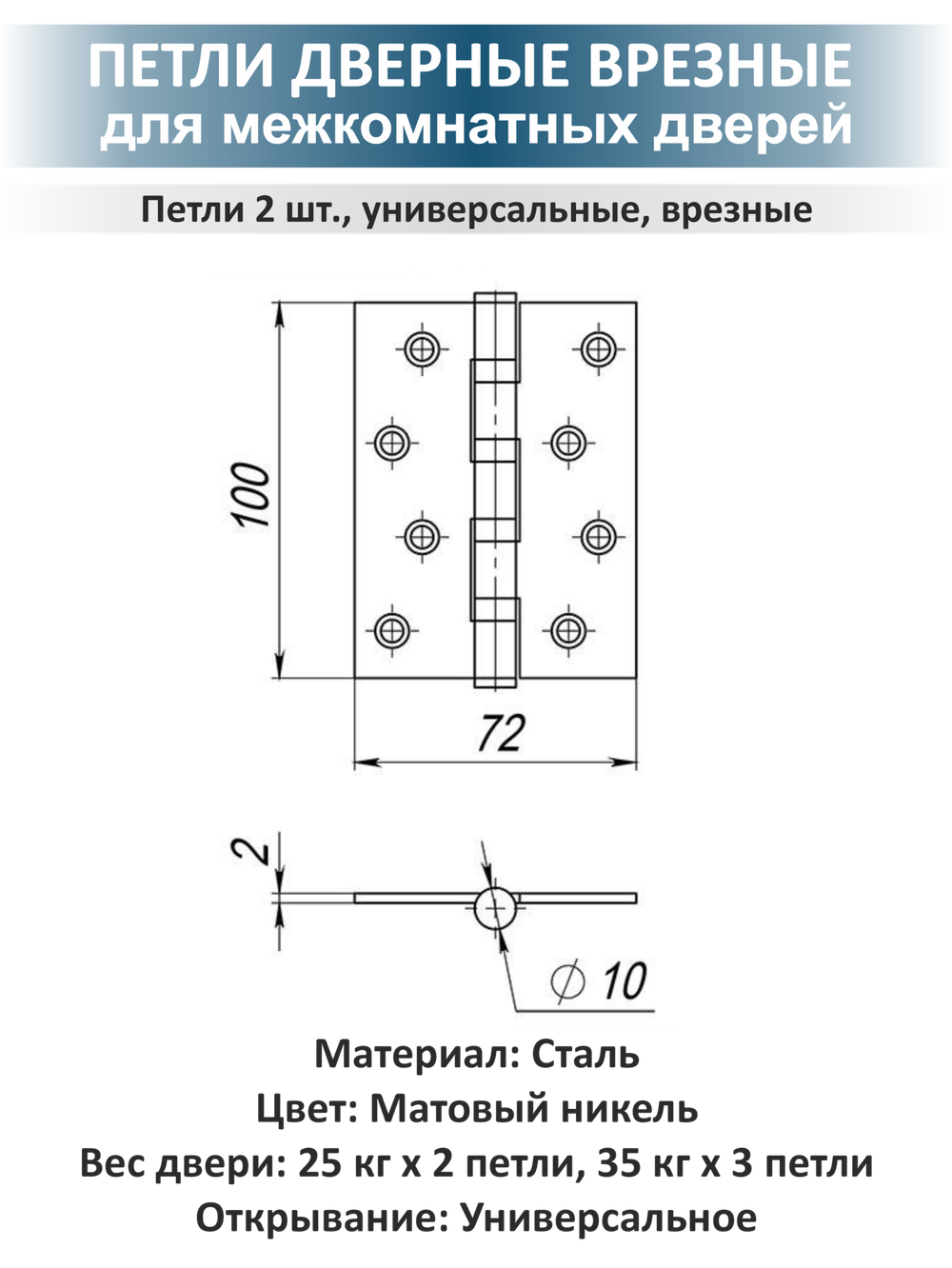 Фурнитура для межкомнатных дверей с магнитной защелкой FUSION