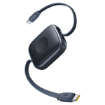 USB-C Кабель Multi-Function Retractable Fast Charging Cable USB-C to USB-C + with Built-in Apple Watch Wireless Charger 100W 0.9m - Midnight Black
