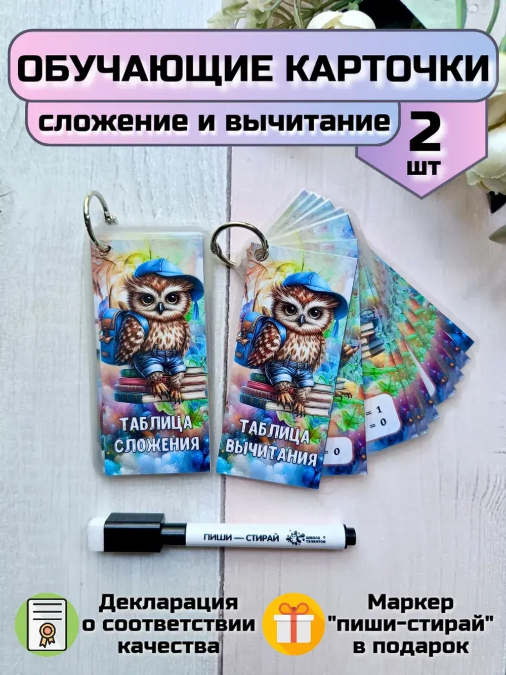 Обучающие карточки "Сложение" и "Вычитание"