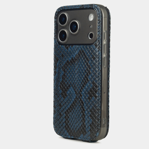 Чехол для iPhone 18 Pro Max / 17 Pro Max - кожа питона, синий
