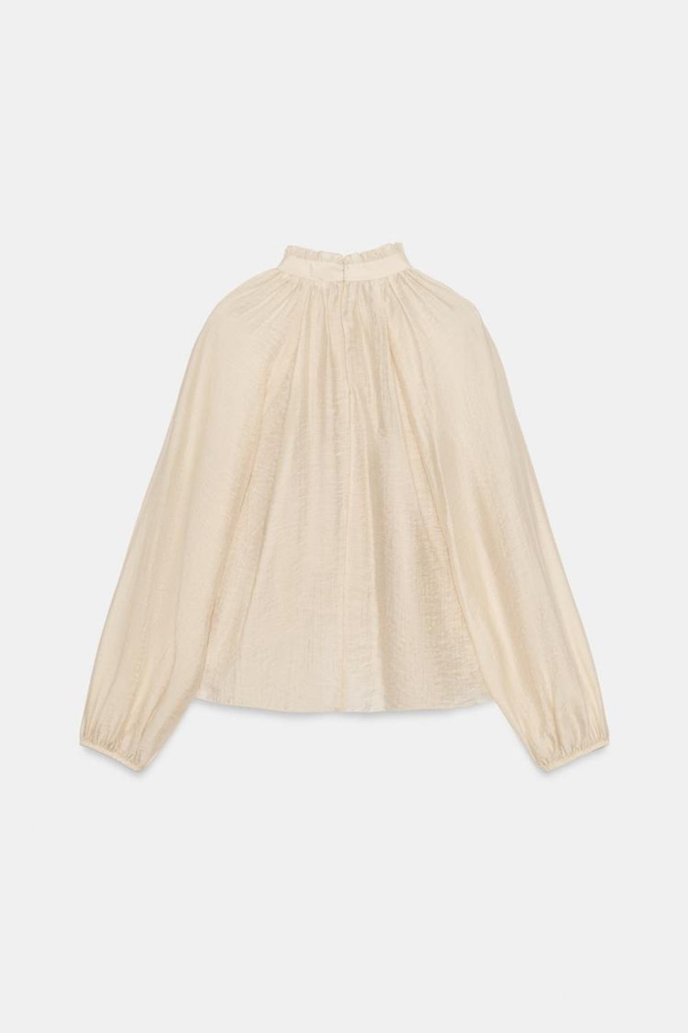 ZARA БЛУЗА С ВОЛАНАМИ, ЭКРЮ