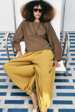 ХЛОПКОВАЯ ФУТБОЛКА С ШИРОКИМИ РУКАВАМИ — ZARA