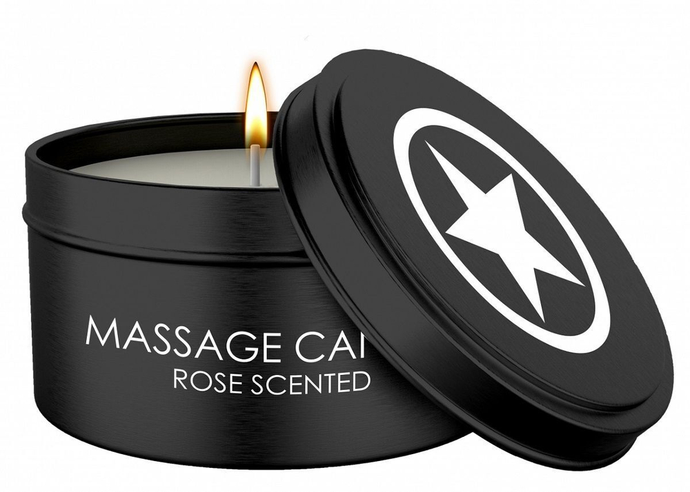Массажная свеча с ароматом розы Massage Candle (Цвет: черный)