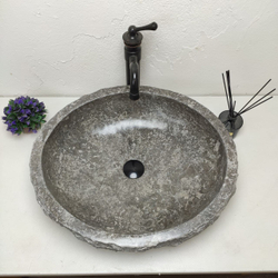Раковина из мрамора Erozy Grey EM-81191 (55x48x15) из натурального камня