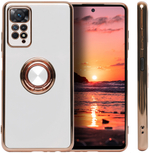 Стильный глянцевый чехол для XIAOMI REDMI NOTE 11 PRO 4G/5G с кольцом-подставкой и бархатной подкладкой