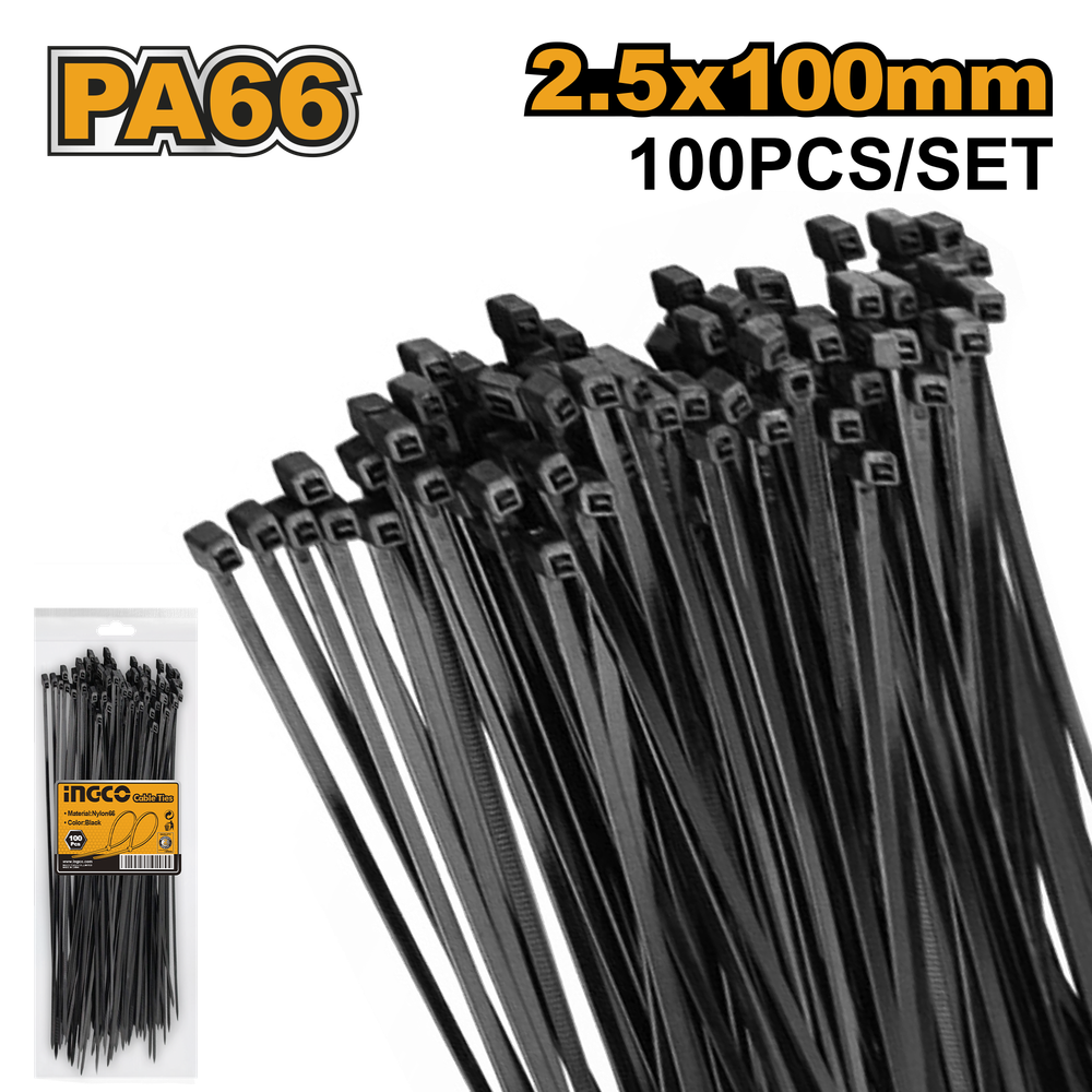 Кабельные стяжки черные INGCO HCTB10025 100 мм 100 шт.