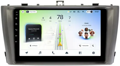 Магнитола для Toyota Avensis T270 2008-2015 (рамка серая) - Teyes CC4L монитор 9" IPS, Android 14, Быстрая, Snapdragon 662, CarPlay, 4G SIM-слот