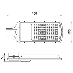 Светильник уличный светодиодный ЭРА SPP-503-0-30K-100 100Вт 3000К IP65 КСС Ш консольный | Уличные консольные светильники