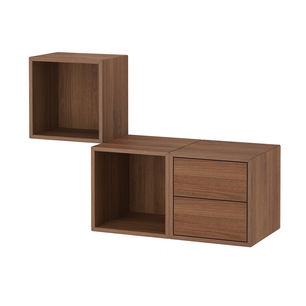 IKEA EKET  (ИКЕА ЕКЕТ)  -  Комбинация навесных шкафчиков с ящиком - орех 105x35x70 см
