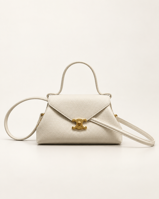 Сумка Celine Flair, белая, фактурная кожа