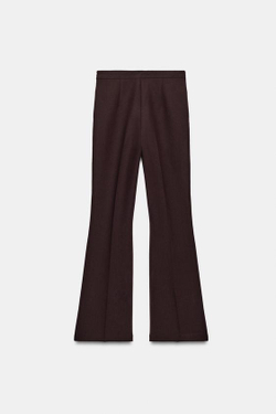 ZARA БРЮКИ FLARED, БУРГУНДИ