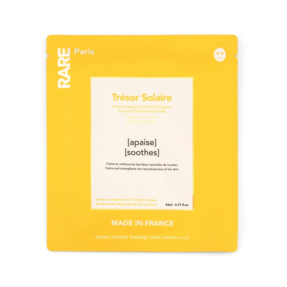 RARE Paris Успокаивающая и укрепляющая тканевая маска для лица Trésor Solaire