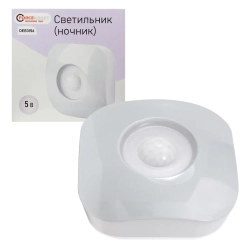 Светильник светодиодный ''ночник''(5В,CDMх6шт,6000К, АААх3 в к-т не входят,датчик движ.) FORCEKRAFT FK-DEB3156