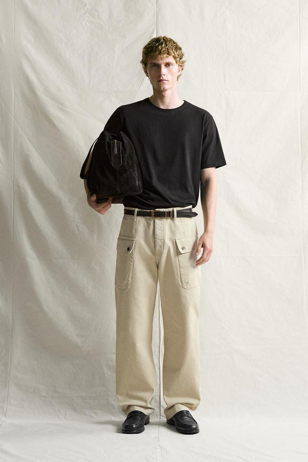 ZARA БРЮКИ CARGO RELAXED FIT, ЗЕЛЕНЫЙ/СЕРЫЙ