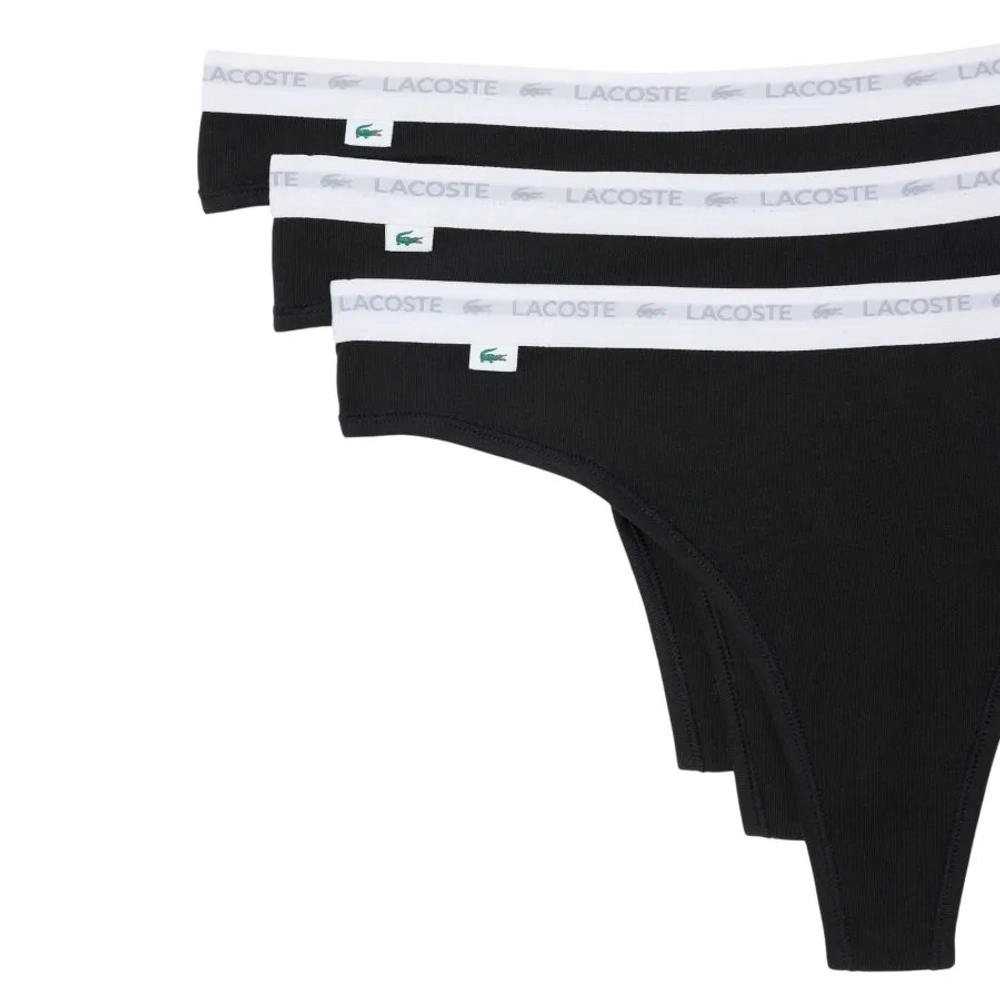 Спортивные трусы Lacoste Elastic Cotton Thongs 3P - lyse/burgundy/black