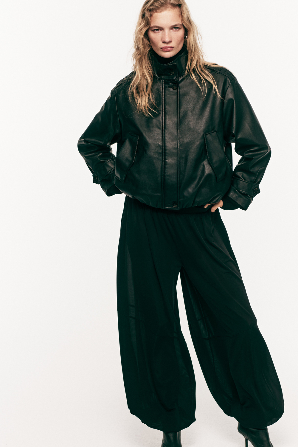 Брюки-баллоны — средняя посадка, прямой крой - H&M