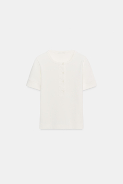 ZARA ФУТБОЛКА ИЗ СМЕСИ ЛИОЦЕЛЛА И ШЕРСТИ, БЕЛЫЙ