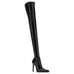 SAINT LAURENT Patent Leather Over the knee Boots Women"s Black