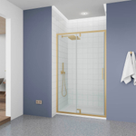 Душевая дверь Veconi Ottimo P20 G, 1100x1900, золото брашинг, стекло прозрачное