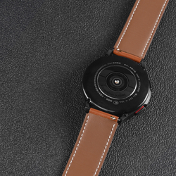 Ремешок из натуральной кожи коричневого цвета от Dux Ducis для смарт часов Samsung Galaxy Watch 3, 4, 5, 6 и 7 (размер крепления 20мм), серия YA Series
