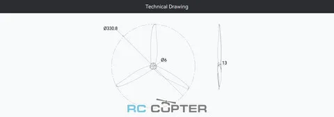 Пропеллер нейлоновый C13x10x3 трёхлопастной Cinelifter T-Motor (пара)