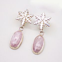 Серьги серебро 925° — Кунцит