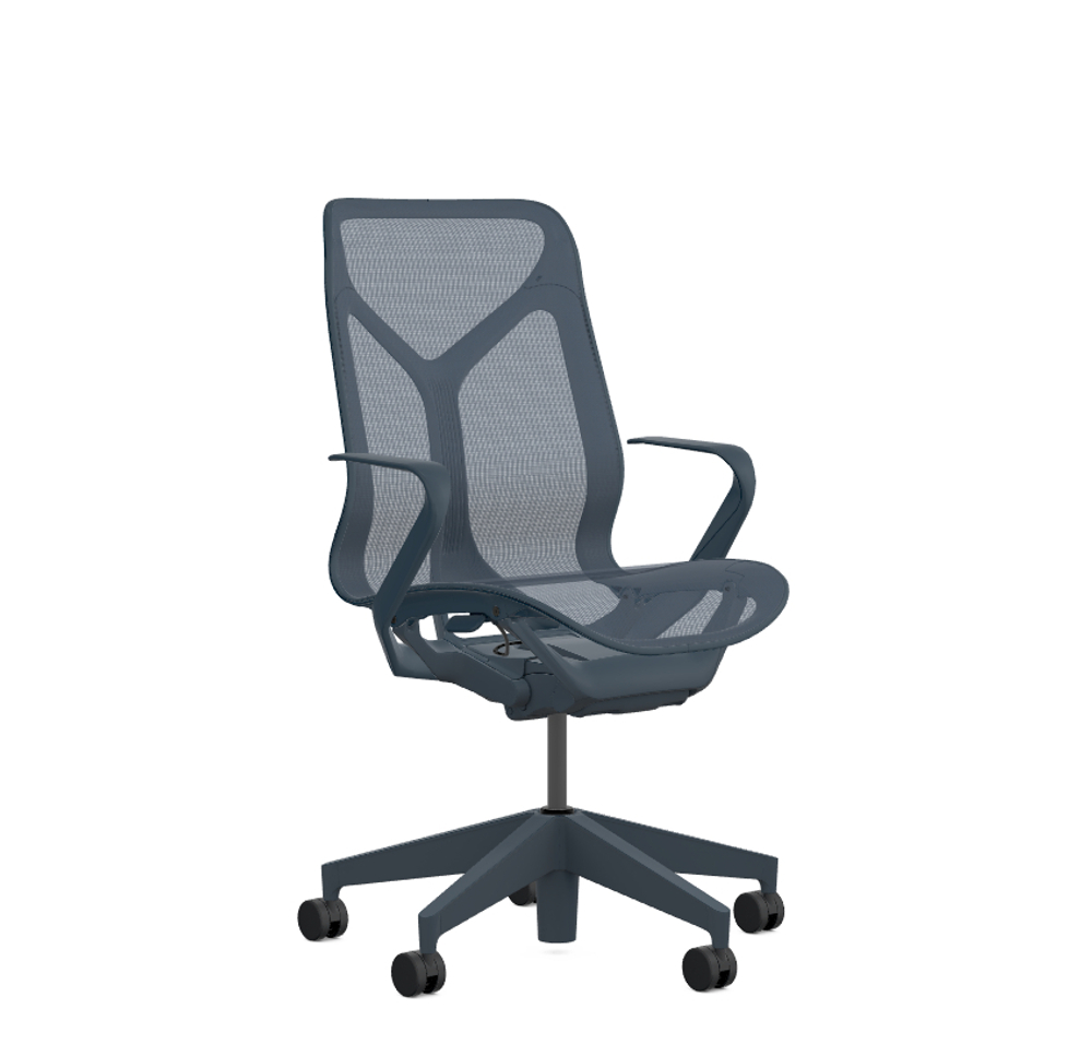 Кресло Herman Miller Cosm, средняя спинка, цвет Nightfall, нерегулируемые подлокотники