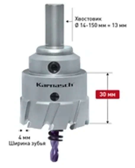 Ступенчатое сверло Ø 12-20 мм, Karnasch, арт. 21.3012